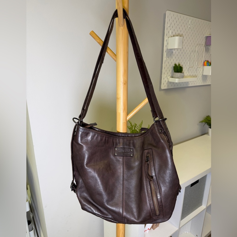 GIANNI CONTI Backpack Portability Women's Bag in Brown Braided Leather - Picture 4 of 9